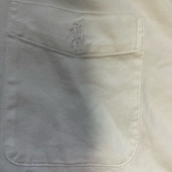 All White Ralph Lauren button-down Polo Shirt (M) - Picture 6 of 6